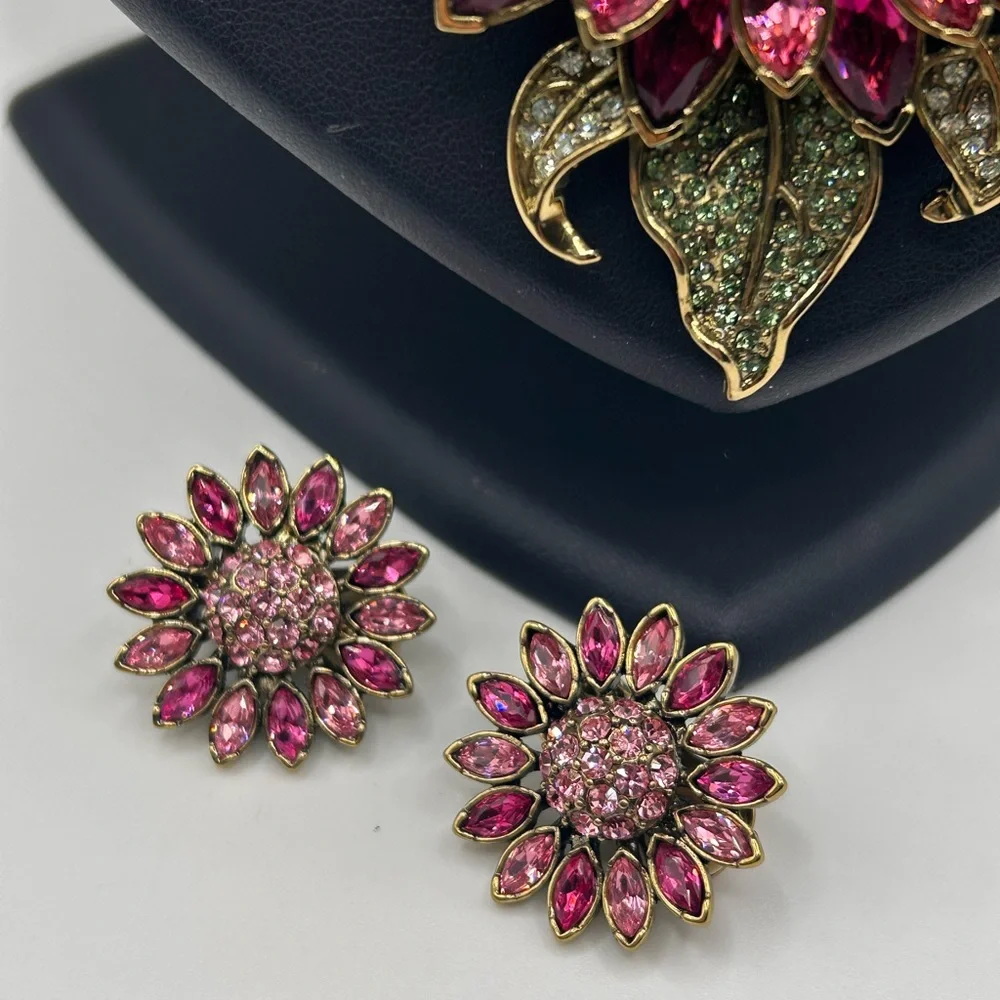 Heidi Daus Divine Miss Daisy swarovski crystal faux pearl necklace and earrings - Picture 4 of 12